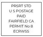 Every Door Direct Mail (EDDM) indicia example using Assistance Plus’s permit:
